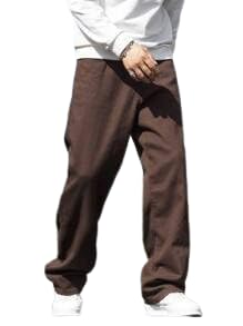 Men's Cotton Blend Solid Loose Fit High Rise Denim Jeans