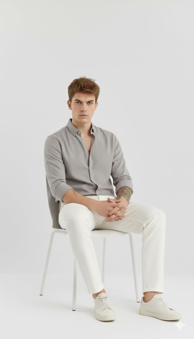 Men’s Premium Linen Cotton Shirt | Solid Black Full Sleeve Casual & Formal Shirt for Men by My Aura