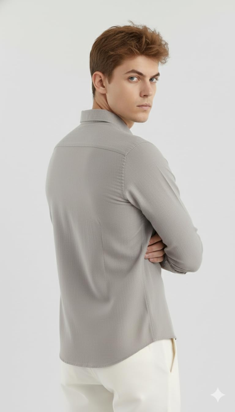 Men’s Premium Linen Cotton Shirt | Solid Black Full Sleeve Casual & Formal Shirt for Men by My Aura