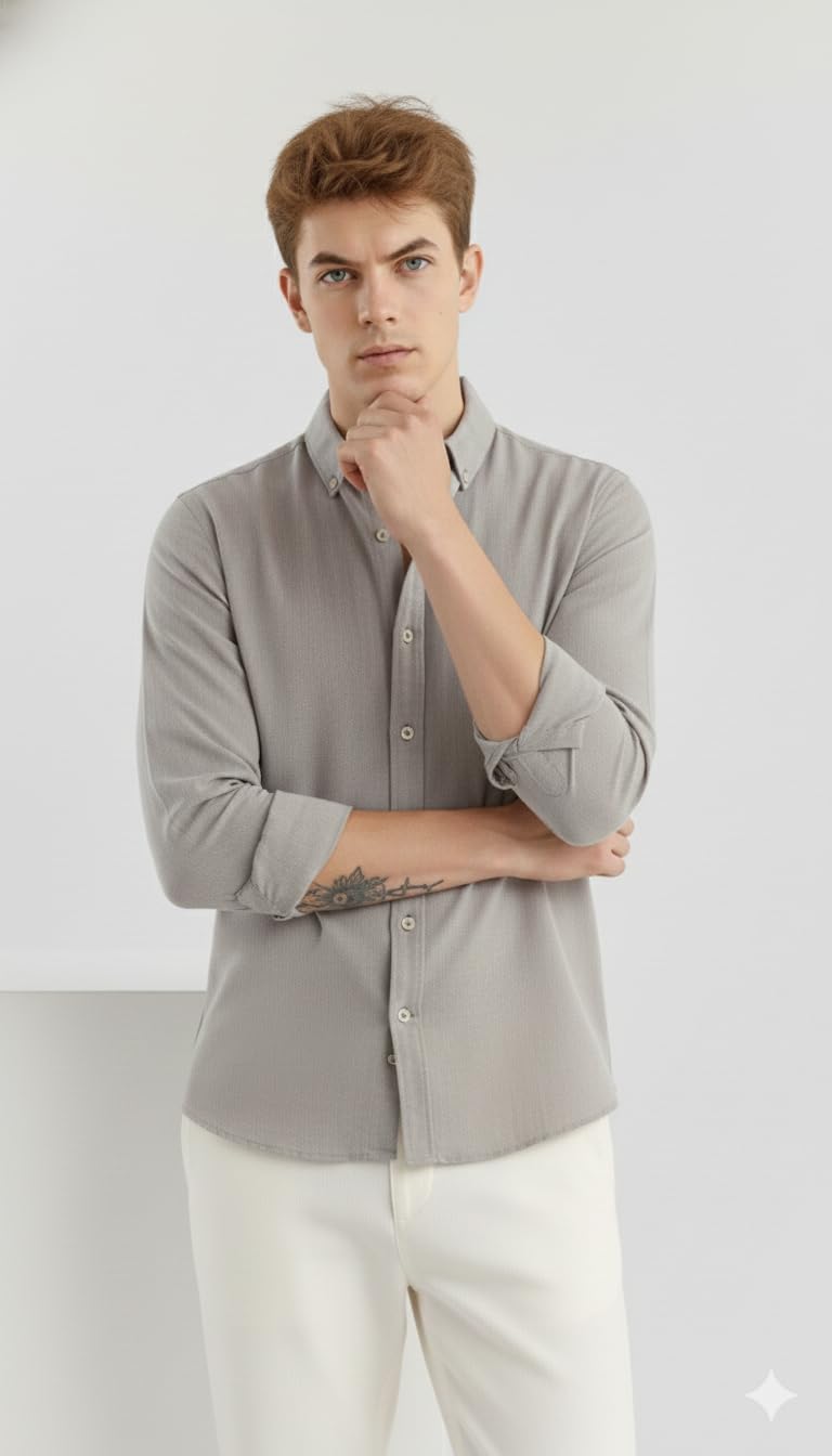 Men’s Premium Linen Cotton Shirt | Solid Black Full Sleeve Casual & Formal Shirt for Men by My Aura