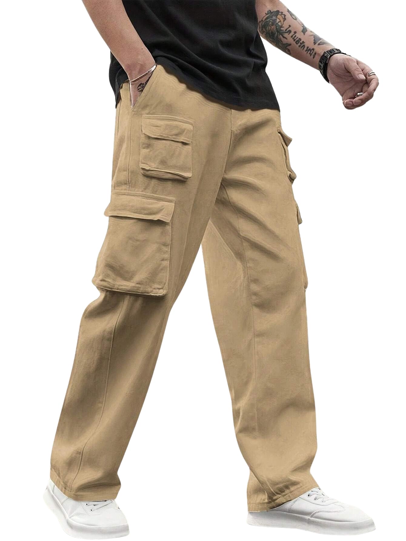 Lymio Men's Regular Fit Low Rise Cargo || Cotton Cargo Pants ||(Cargo-38-41)