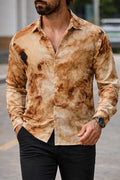 Men's Regular Fit Button Down Dress Shirts, Textured Long Sleeve Casual Hawaiian Shirt